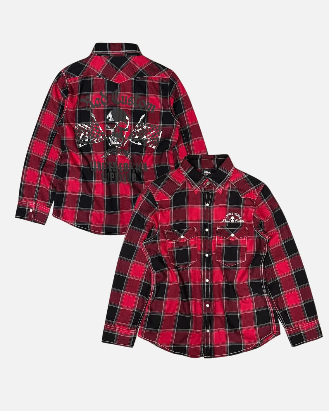  skull printing western check shirt 상품이미지1