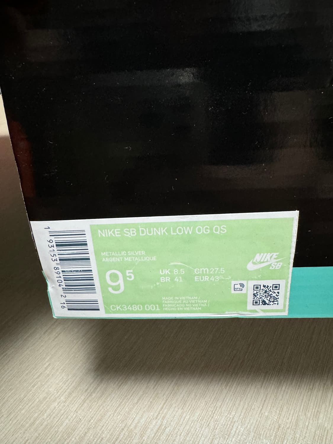 나이키 슈프림 덩크 로우 주얼 실버 275 상품이미지6