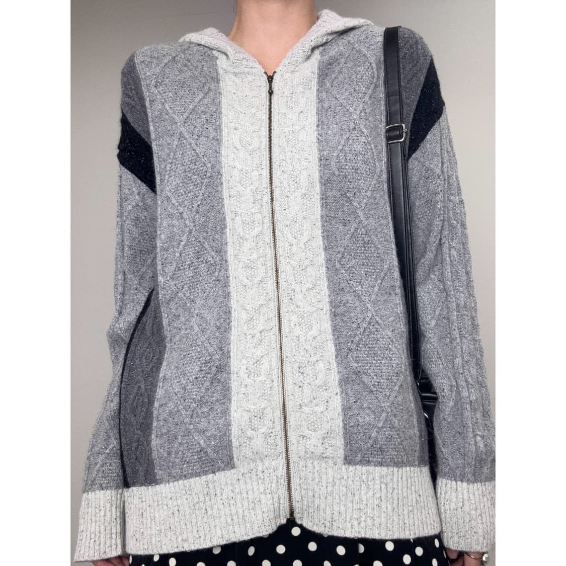 빈티지 그레이 니트 후드집업 상품이미지4