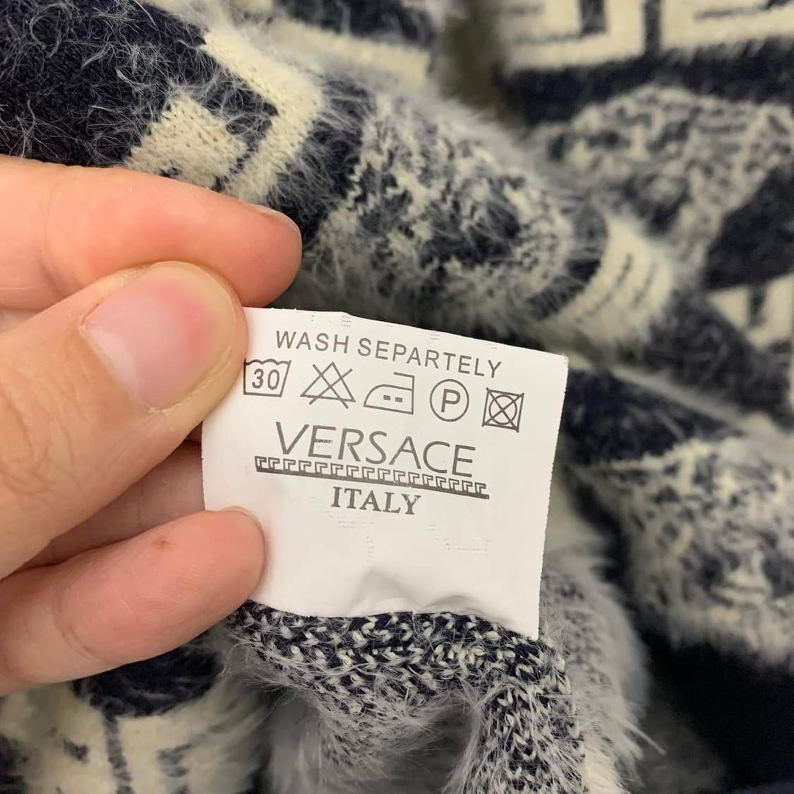 베르사체 멀티컬러 패턴 앙고라 니트 상품이미지7