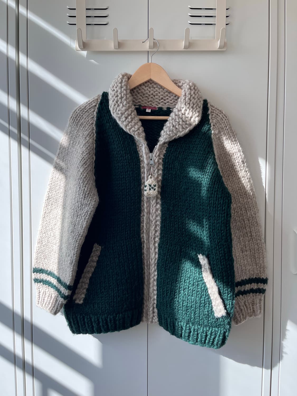 (Rare) 캐나다 종소리 배색 니트 리얼 헤비 코위찬  상품이미지1