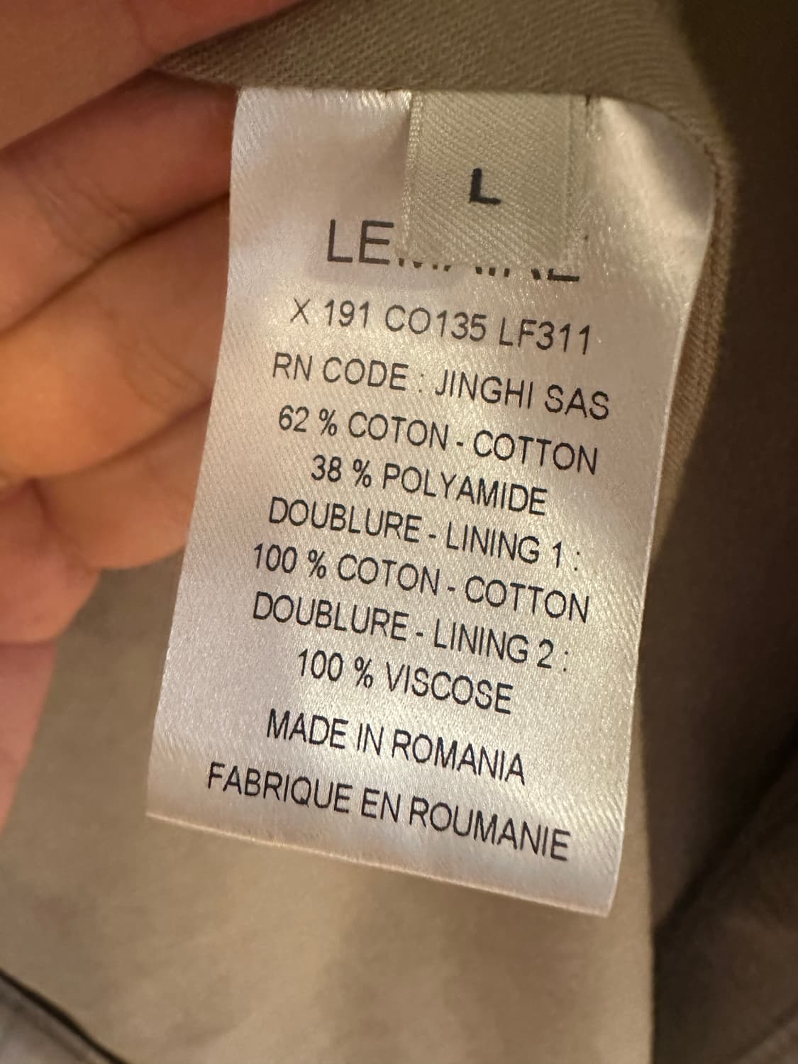 Lemaire 르메르 코튼 혼방 체크 트랜치 (L) 상품이미지8