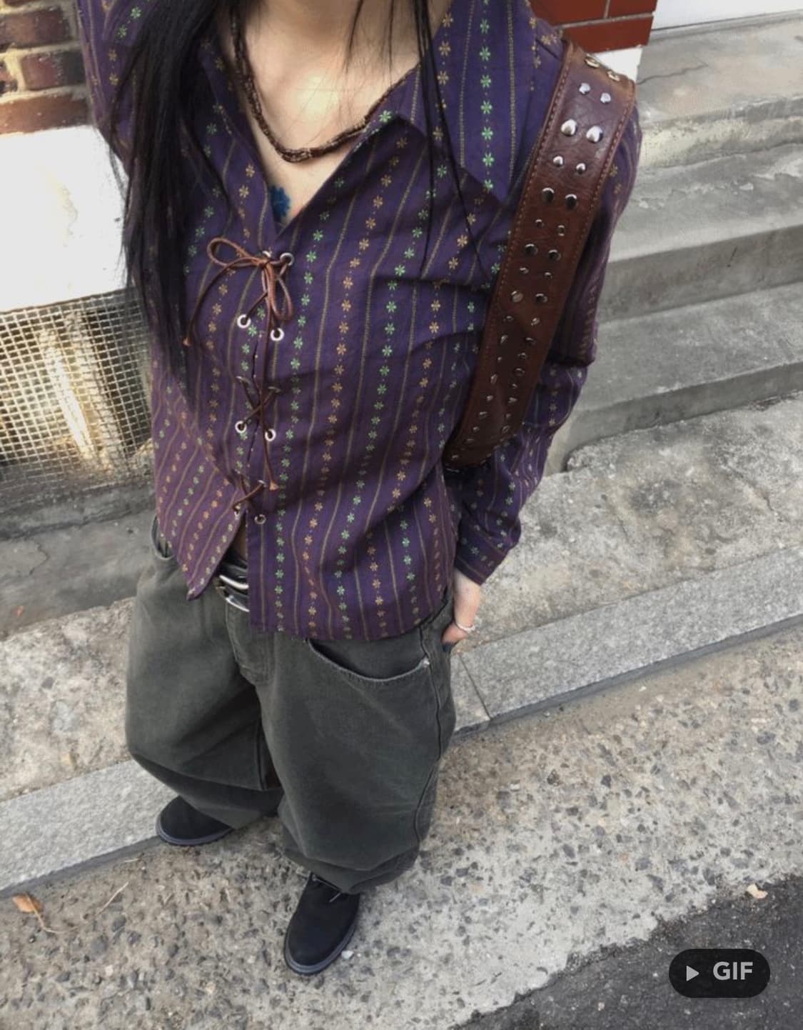 모래하우스 에스더 아일렛 셔츠 퍼플 상품이미지1