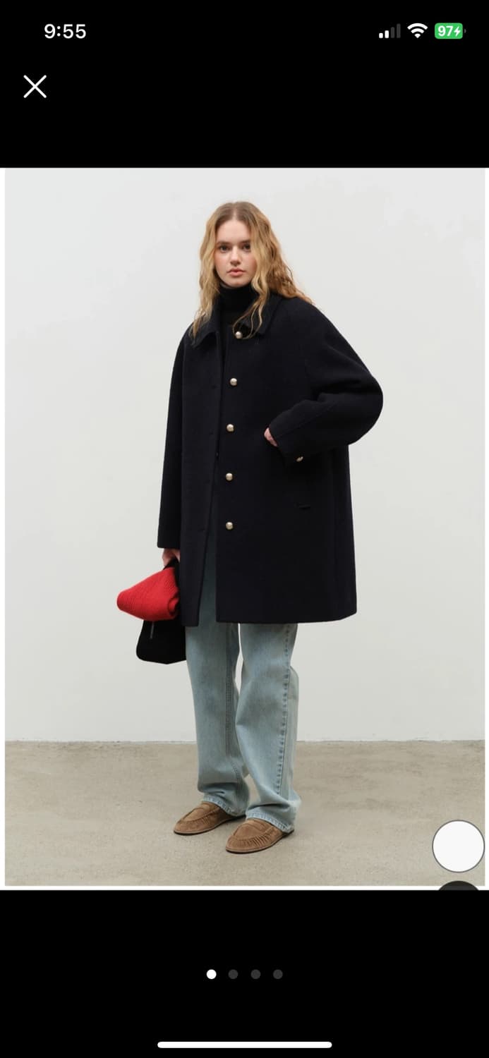 던스트 부클하프코트 네이비 상품이미지1