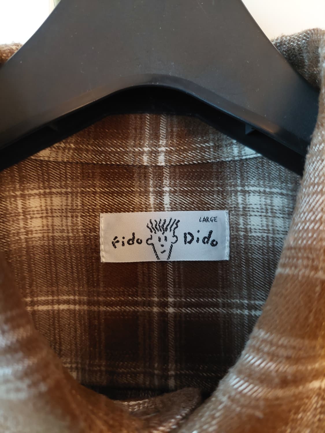 에스피오나지 피도디도 빈티지 체크셔츠 브라운 L 상품이미지3