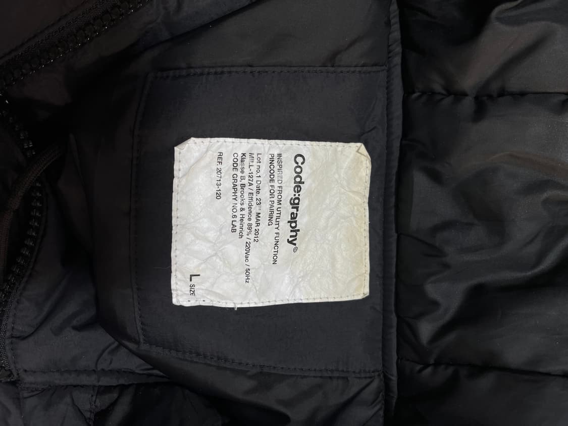 코드그라피 후드 벌룬 에어리 패딩_블랙 L 상품이미지6