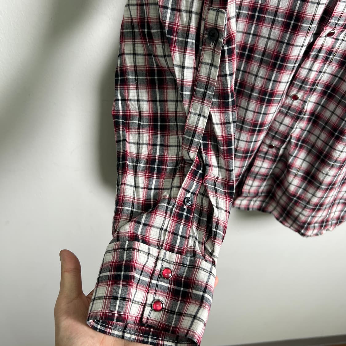 00's JPN VTG 빈티지 패치워크 체크 셔츠 3XL 상품이미지7