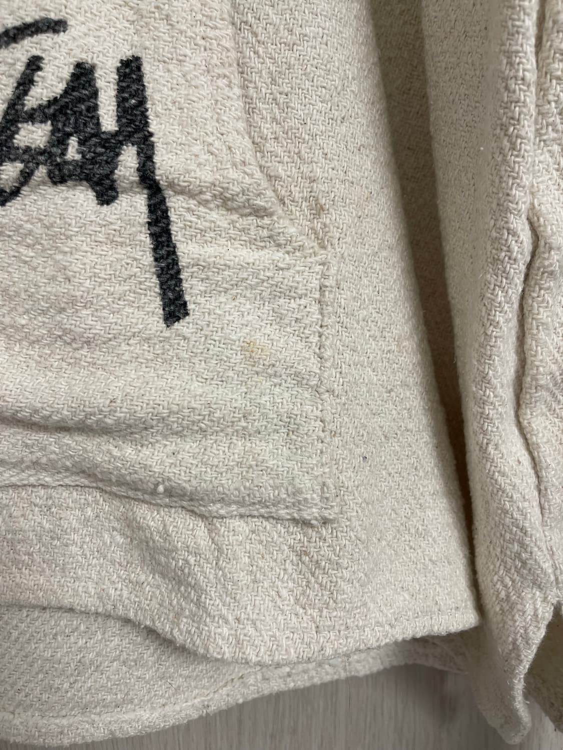 스투시 아이보리색 후드 풀오버 상품이미지3