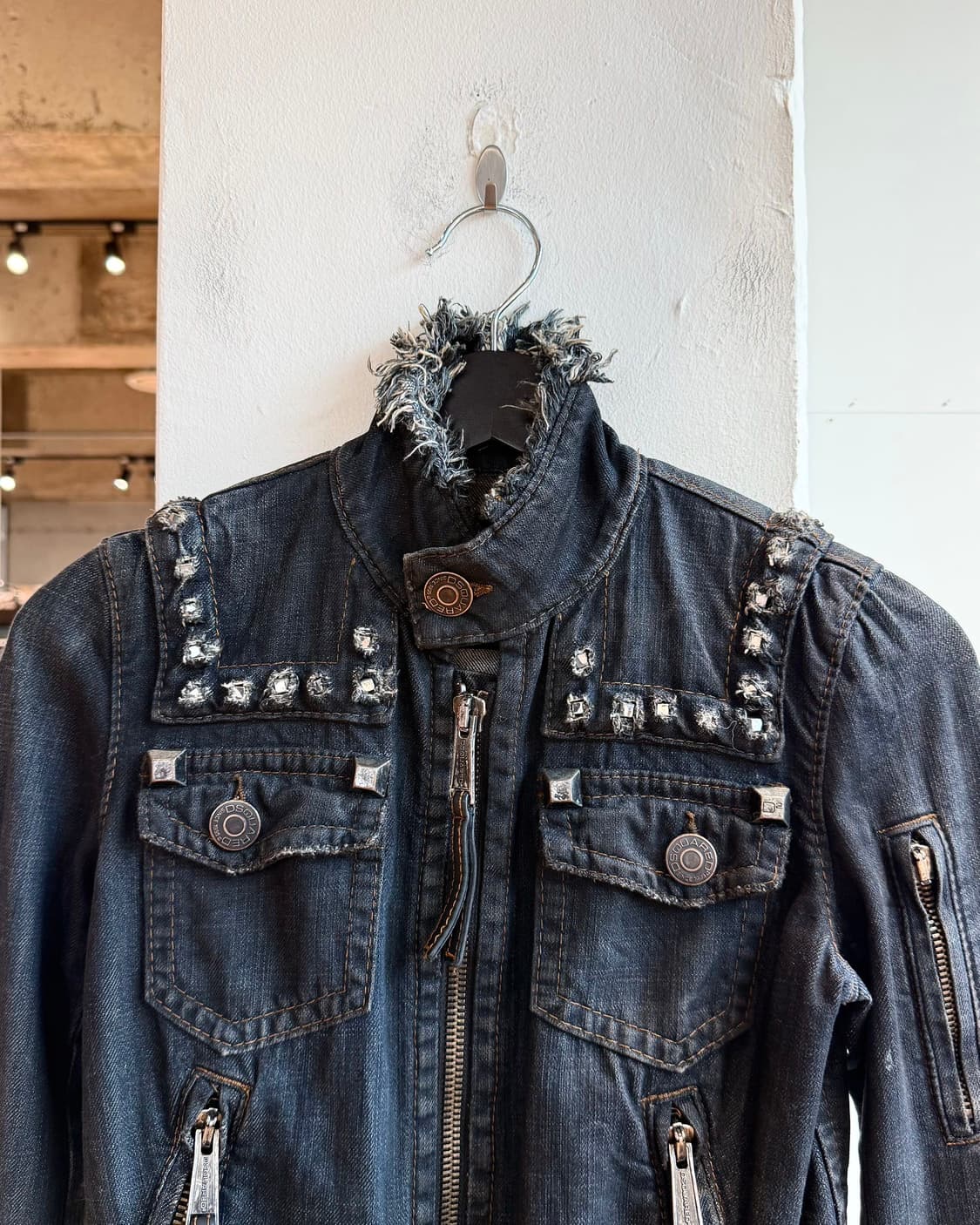 디스퀘어드2 데님 스터드 라이더 자켓  상품이미지3