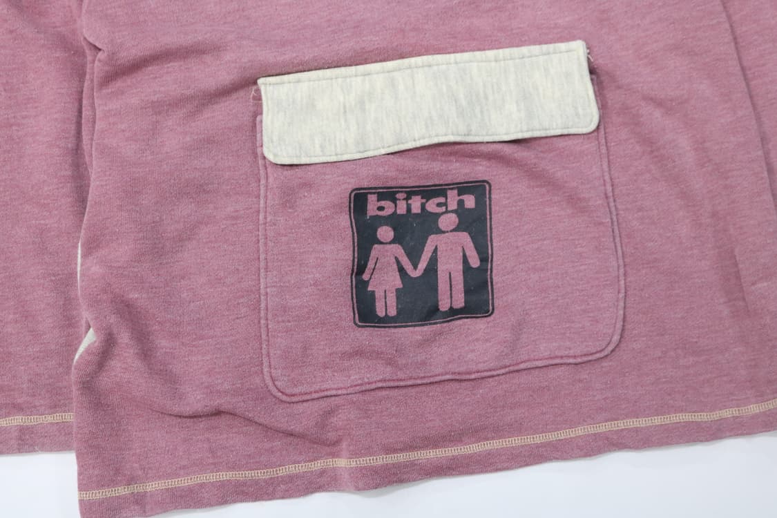 비치 스케이트보드 90s 빈티지 캥거루 포켓 핑크 배색 맨투맨 상품이미지4