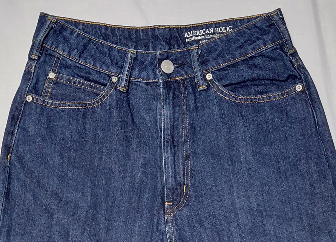 [L] 아메리칸 홀릭 와이드 생지 데님 (컷오프 포인트) 상품이미지1
