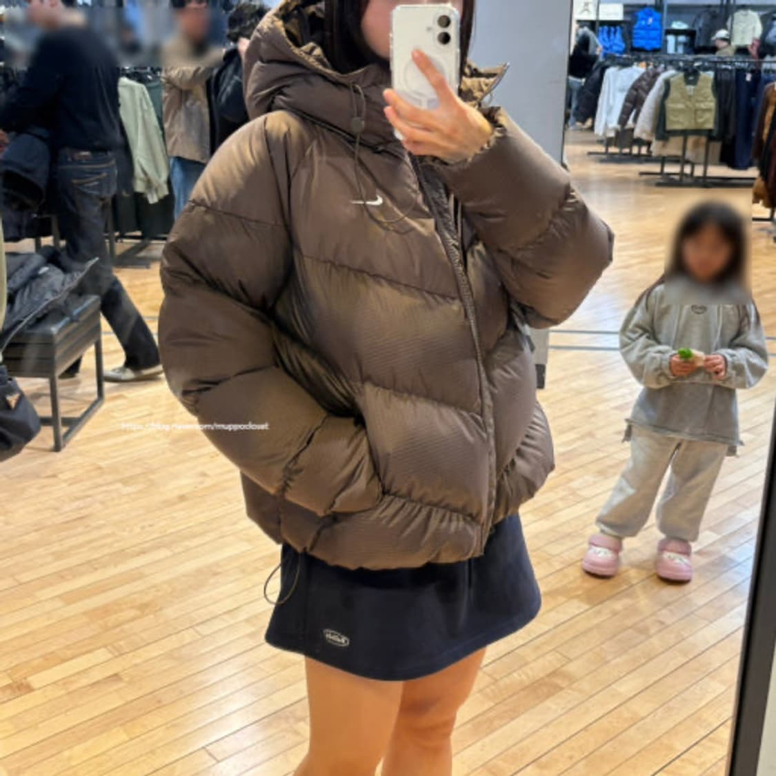 나이키 NSW 윈드 푸퍼 스톰핏 루즈 다운 자켓 브라운 S 상품이미지3