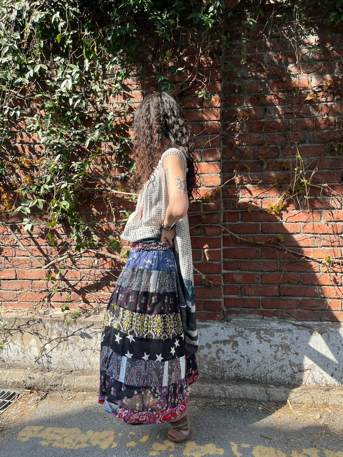 일본 빈티지무드 패치워크 스커트 상품이미지4