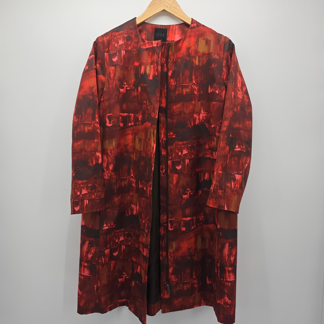 COS 레드 패턴 롱 코트 36사이즈 상품이미지2
