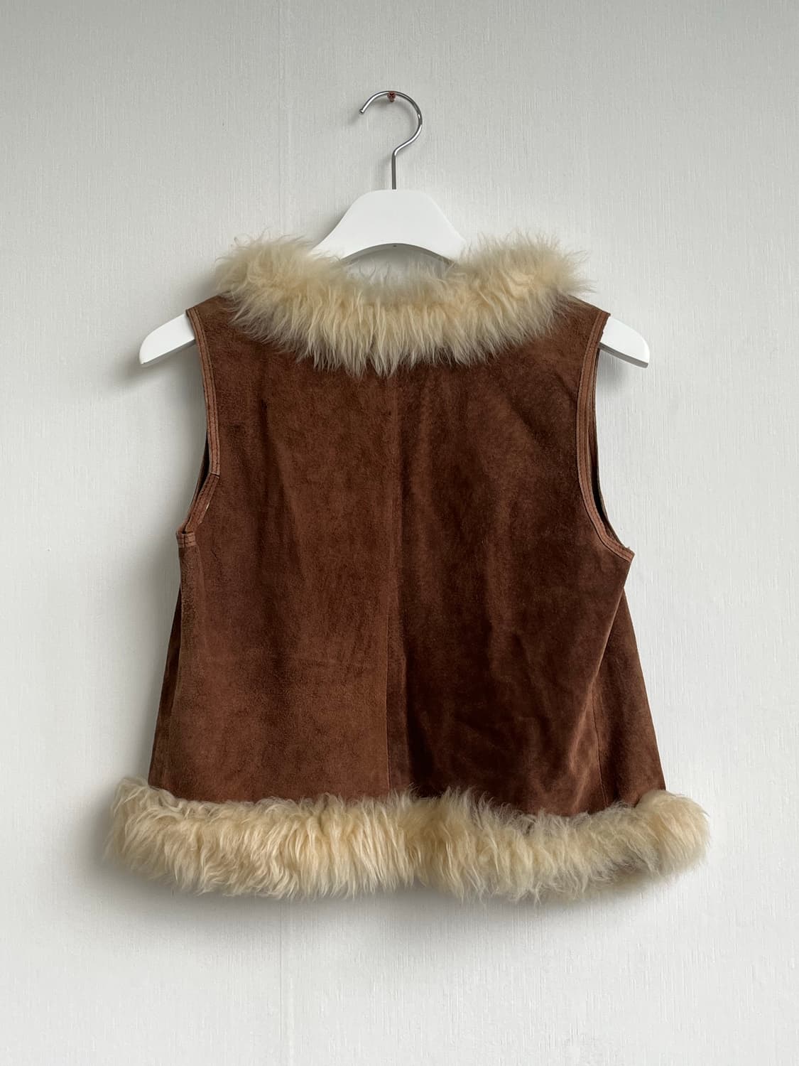 Vintage Brown Fur-Trimmed Vest 상품이미지3