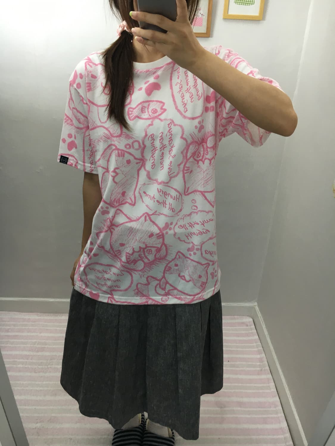 네코부치상 핑크 티셔츠 상품이미지9