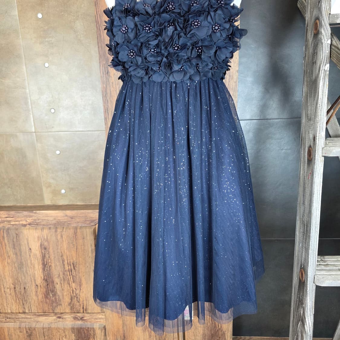 플라워 글리터 튤 원피스 상품이미지3