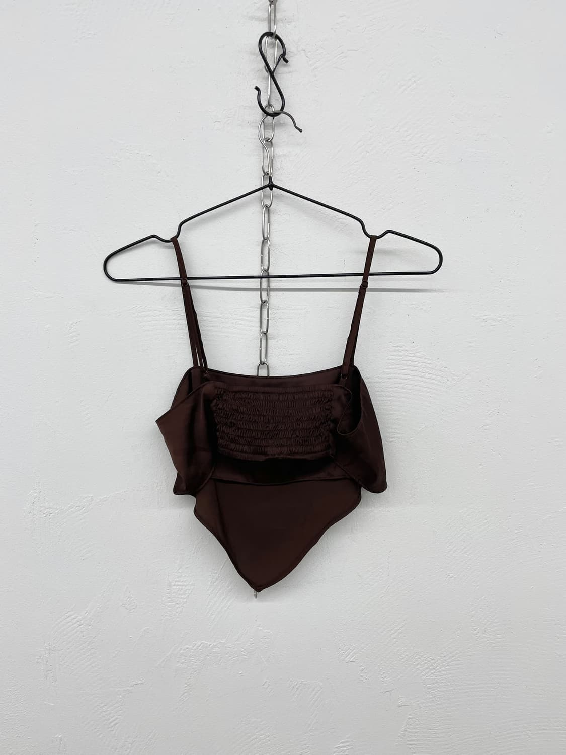 브라운 새틴 스카프 탑 상품이미지6