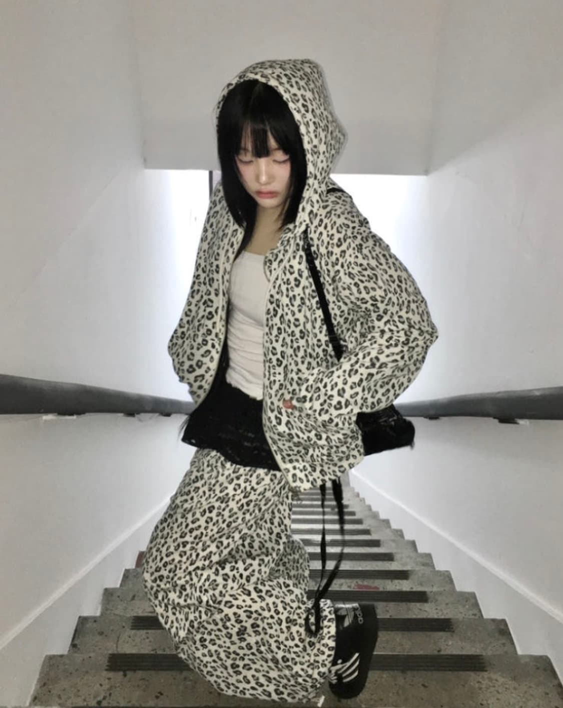 호피 레오파드 후드집업 투웨이 상품이미지2