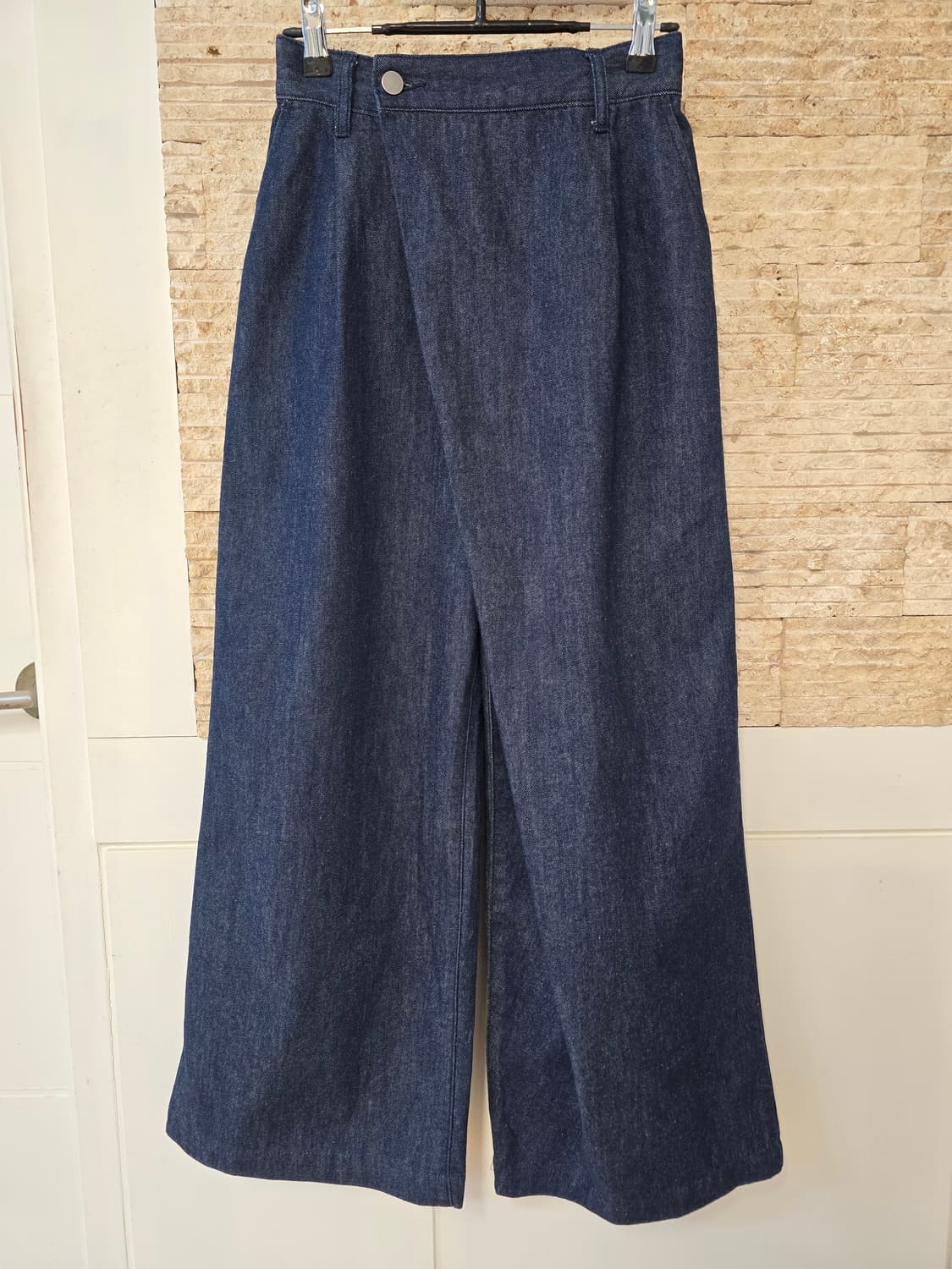 백넘버 랩 데님 와이드팬츠(뒷밴딩) S 상품이미지2