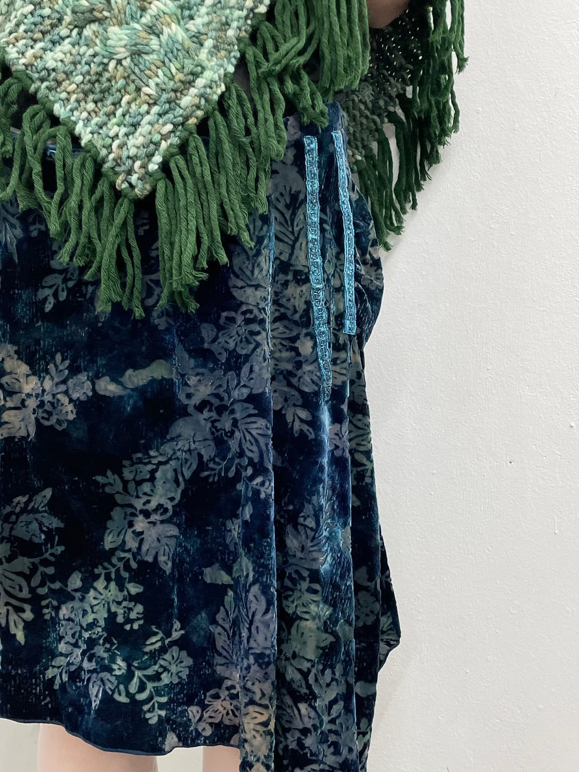 DKNY 오리엔탈 페어리 벨벳 프릴 스커트*극레어 상품이미지4