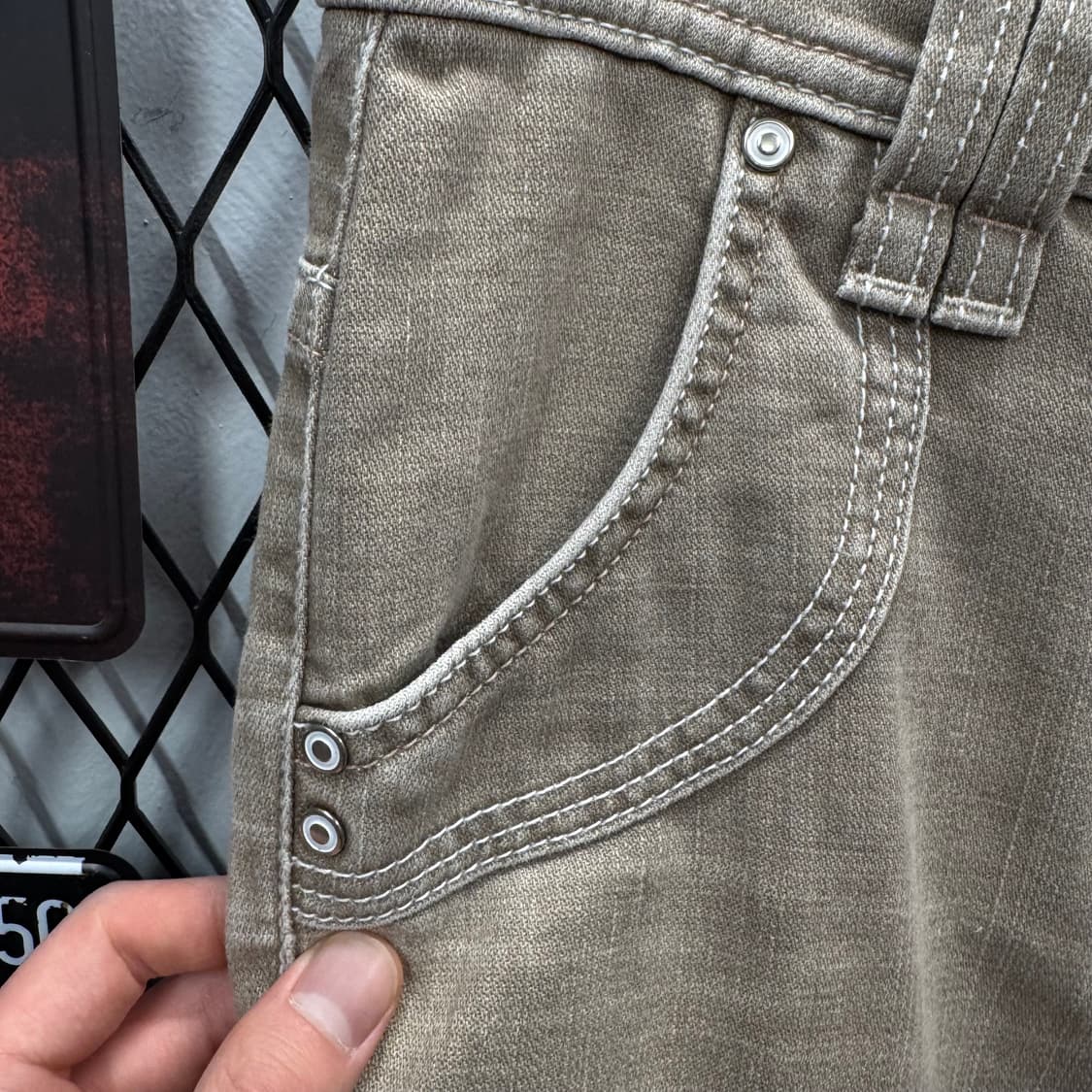 JPN VINTAGE 웨스턴 팬츠 후면 패치 포인트 베이지 상품이미지5