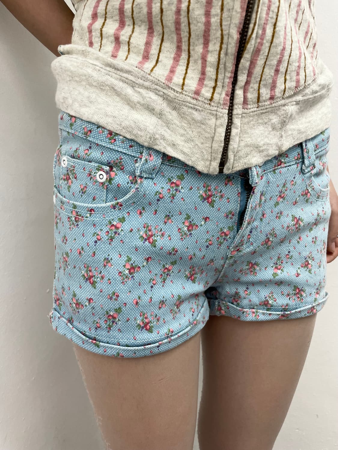 블루 플로럴 숏츠 상품이미지2