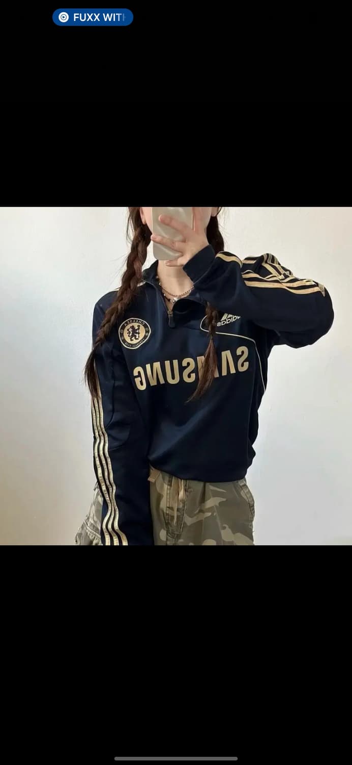 (L)아디다스 첼시 드릴탑 반집업 트레이닝탑 상품이미지1