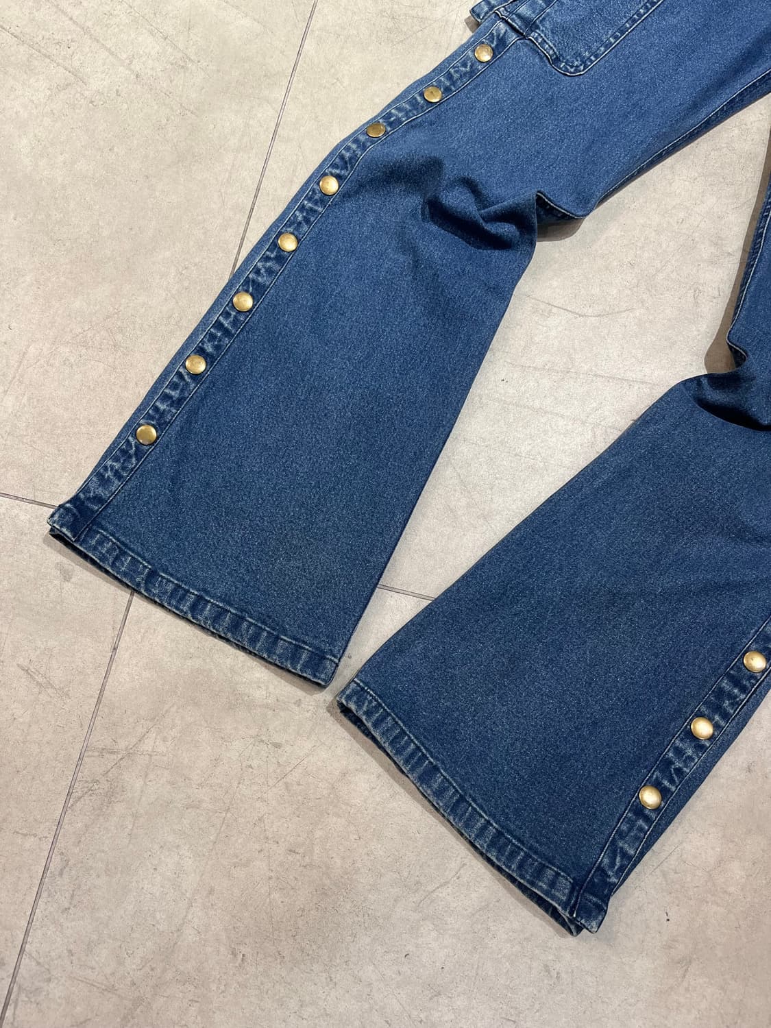 일본 빈티지 카고 스냅버튼 부츠컷 데님 팬츠 상품이미지2