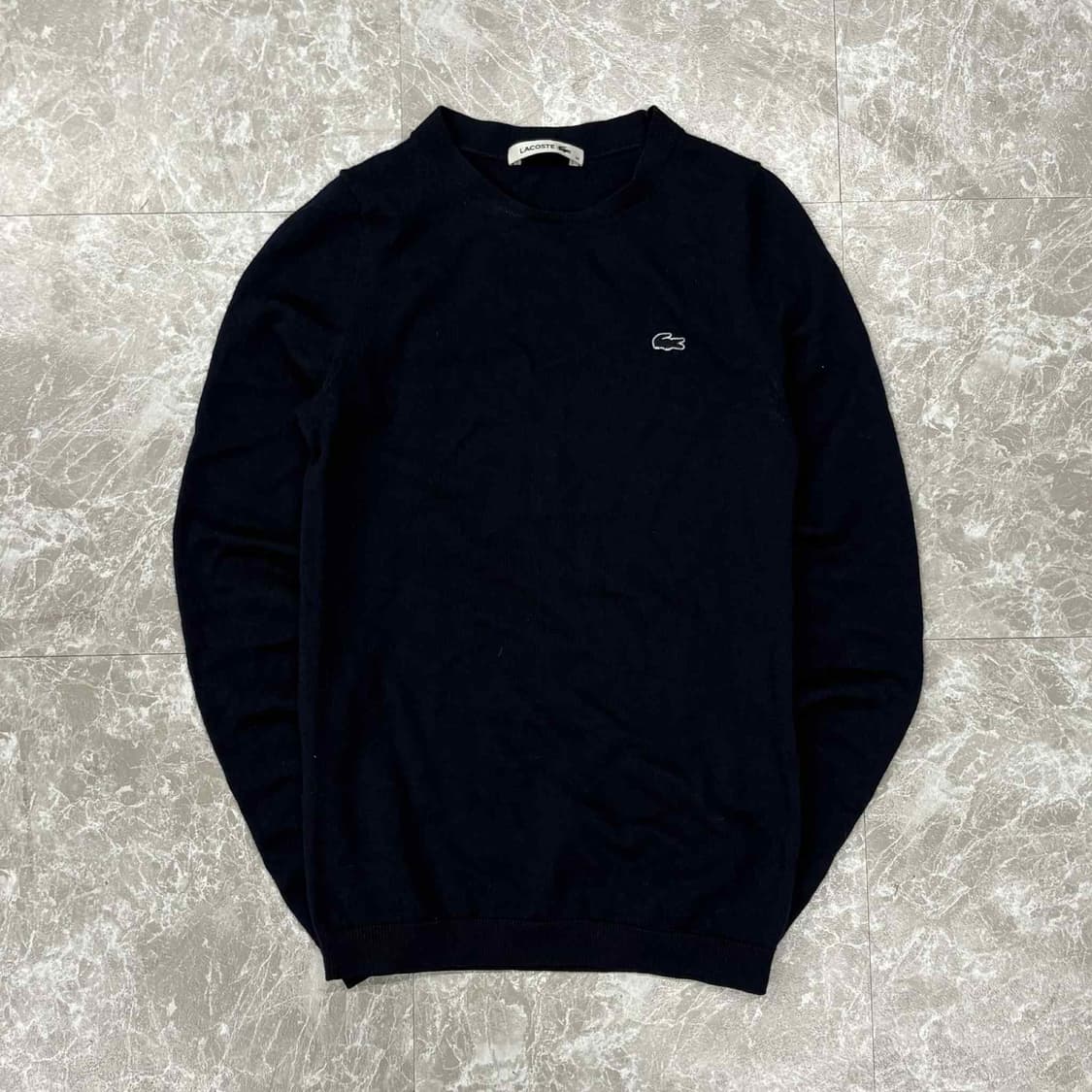 라코스테 네이비 울 100% 걸즈 크루넥 니트(90) 상품이미지2