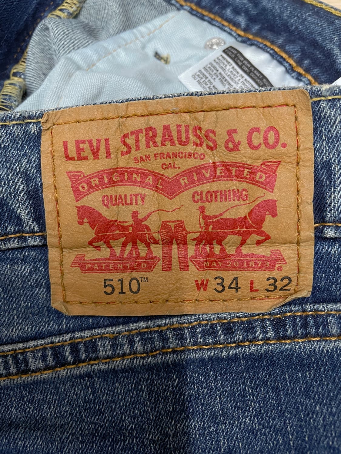 리바이스 510 스키니 생지 워싱 데님 상품이미지3