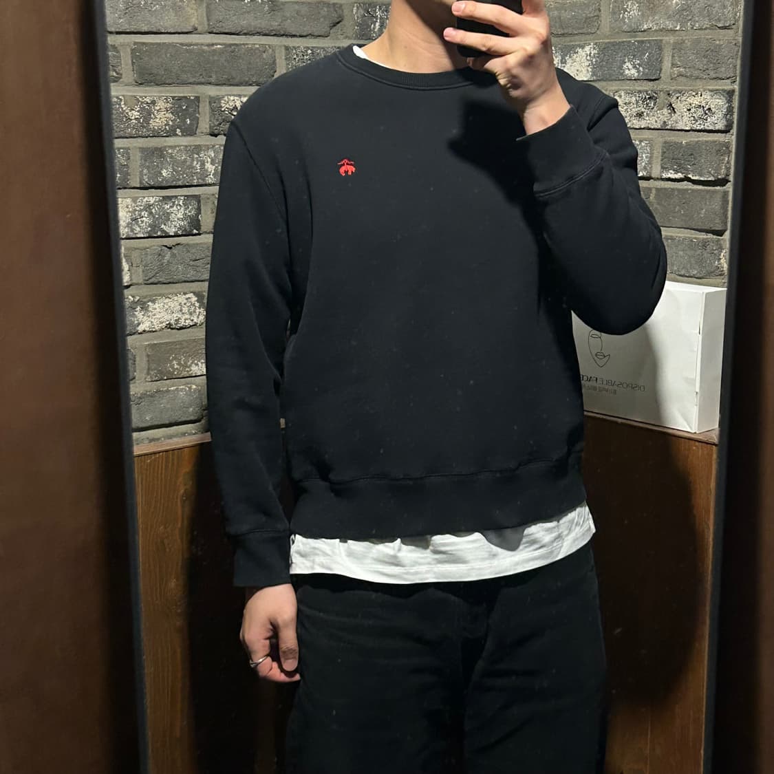 L) 브룩스브라더스 레드 로고 맨투맨 블랙 상품이미지8