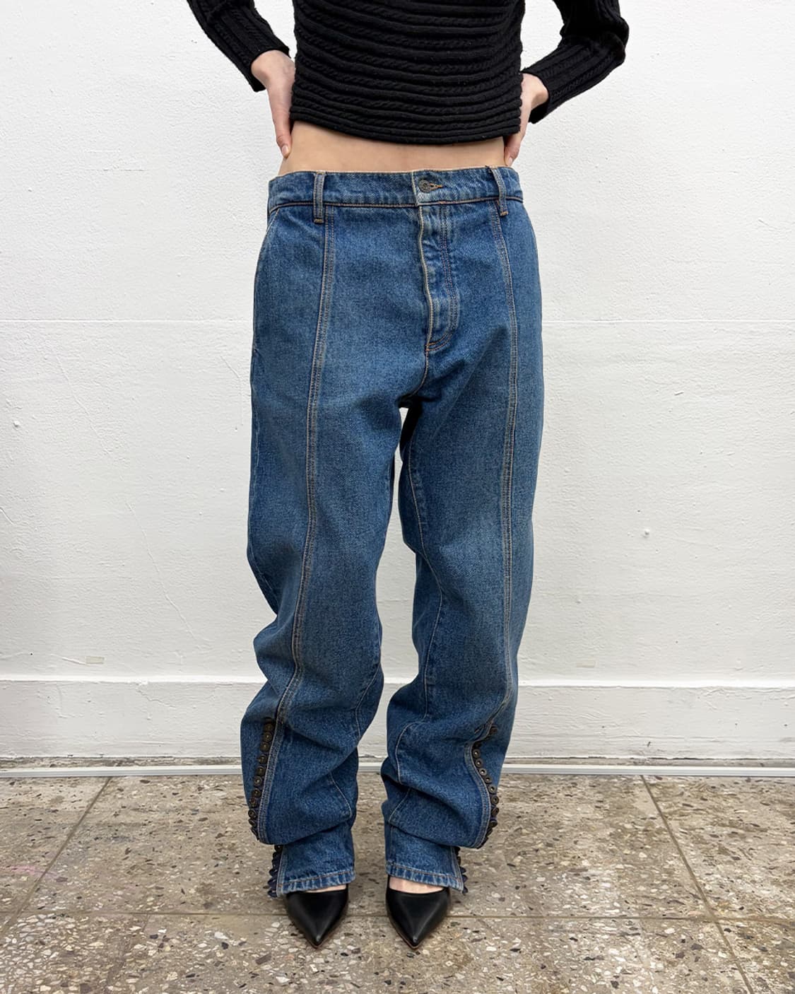 와이프로젝트 2020F/W 버튼 디테일 데님 팬츠 상품이미지3