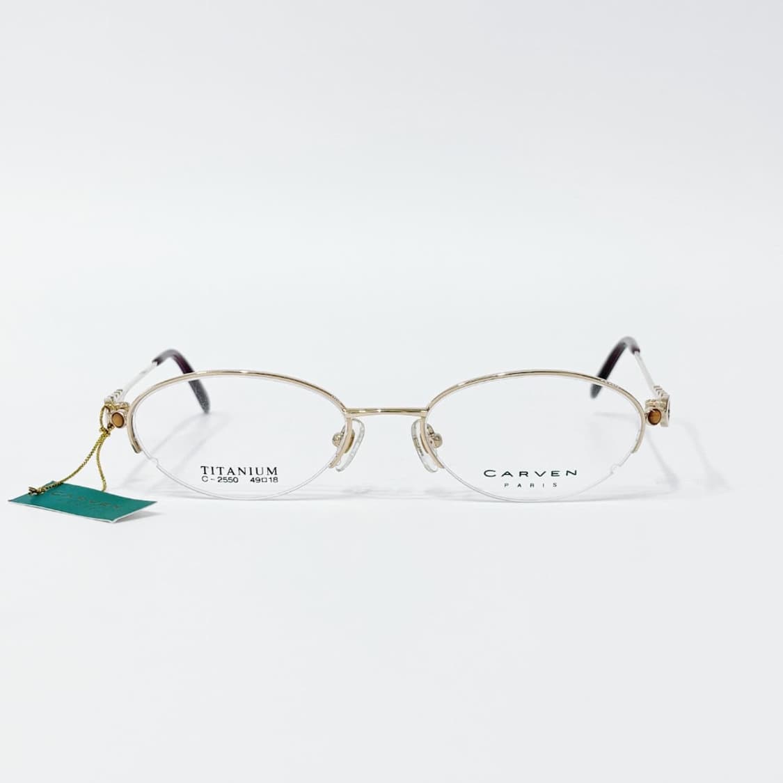 키지클럽 CARVEN 골드 링 오렌지 스톤 반무테 데드스탁 빈티지안경 상품이미지2