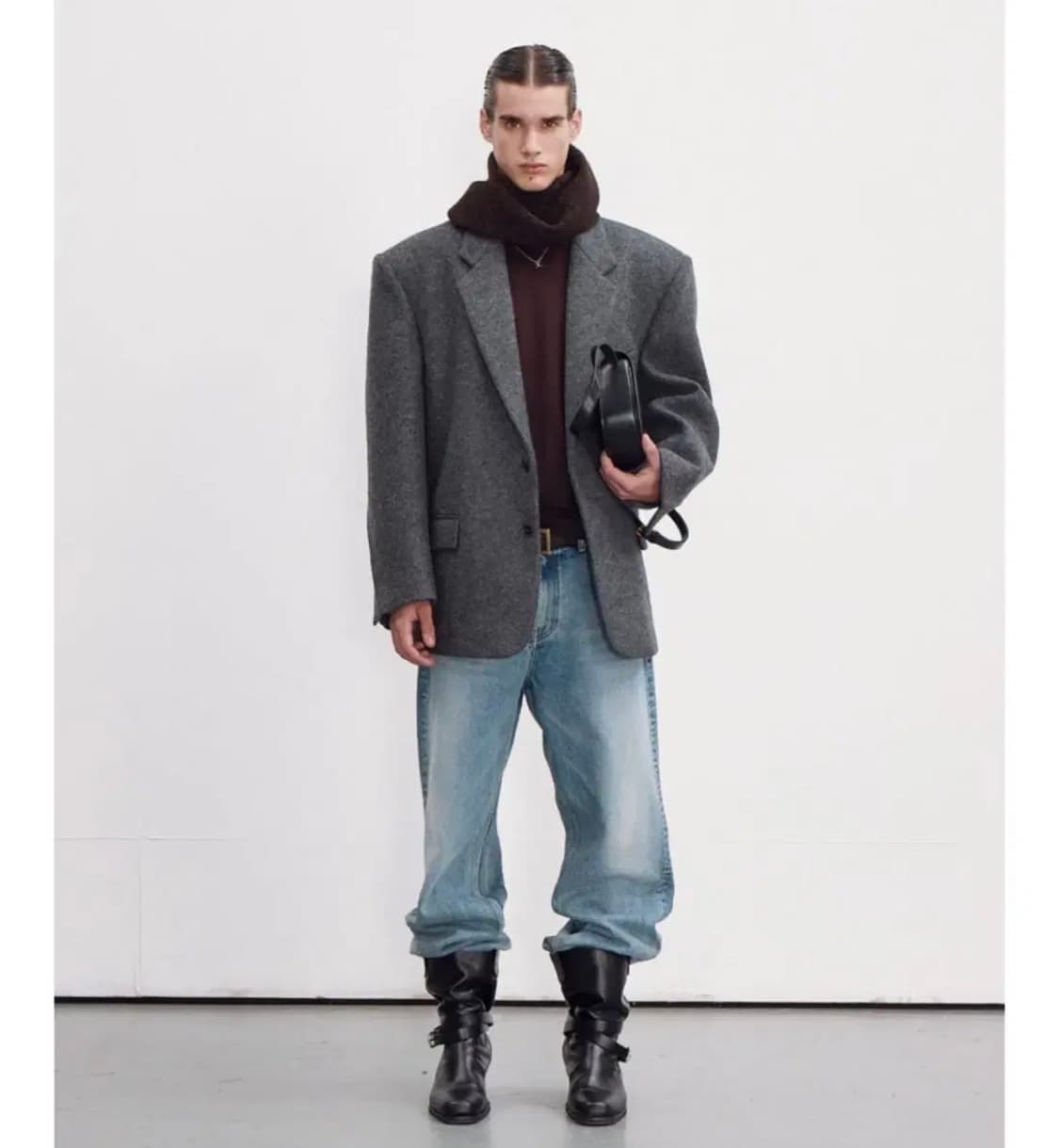 [S] 렉토 오버사이즈 버진 울 싱글 브레스트 코트 블레이저 자켓 상품이미지1