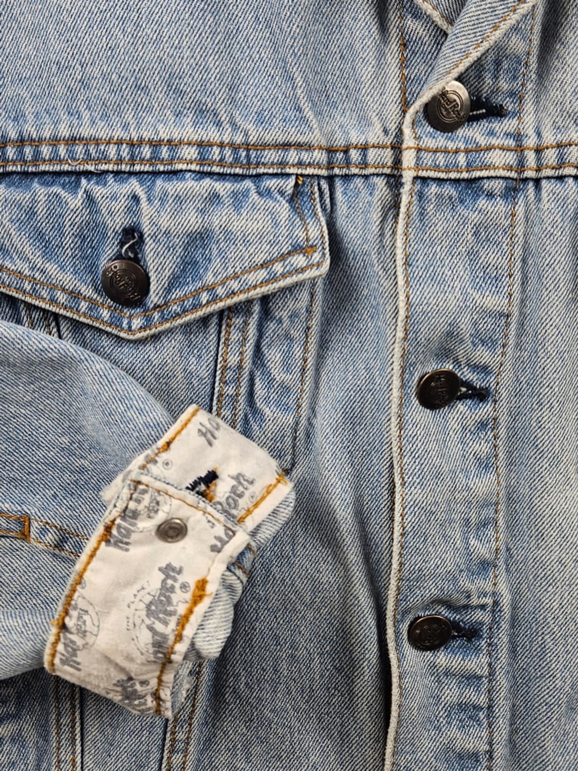 하드락카페 자수 백로고 데님 트러커 자켓 ( S ) / 8737 상품이미지6