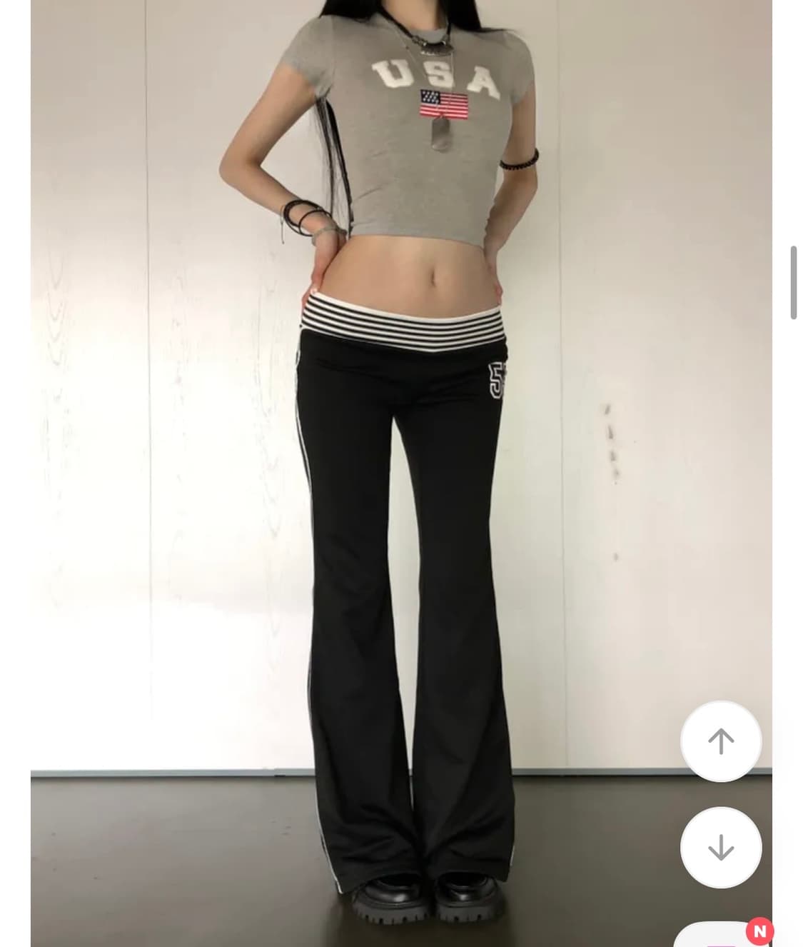 로딩 로우라이즈 넘버 팬츠 새상품 사토미라디오 상품이미지2
