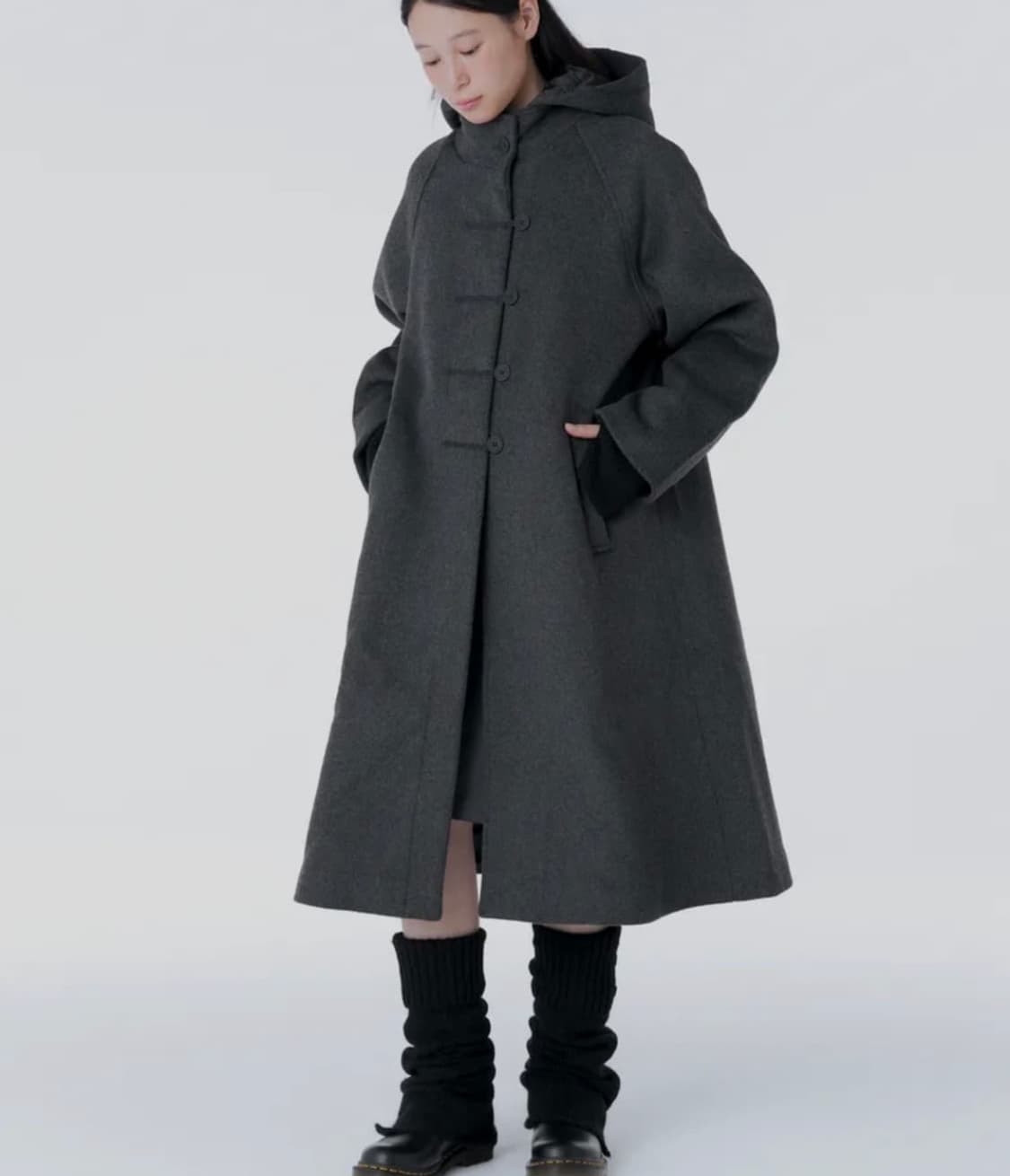 미세키 서울 Hoodie duffle coat 차콜 상품이미지2
