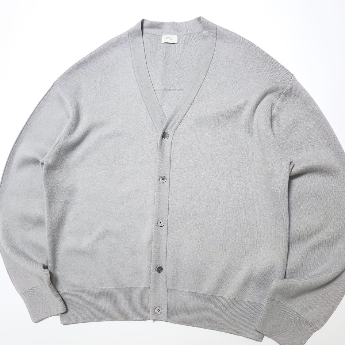 쿠어 COOR 울 코튼 가디건 그레이 상품이미지2