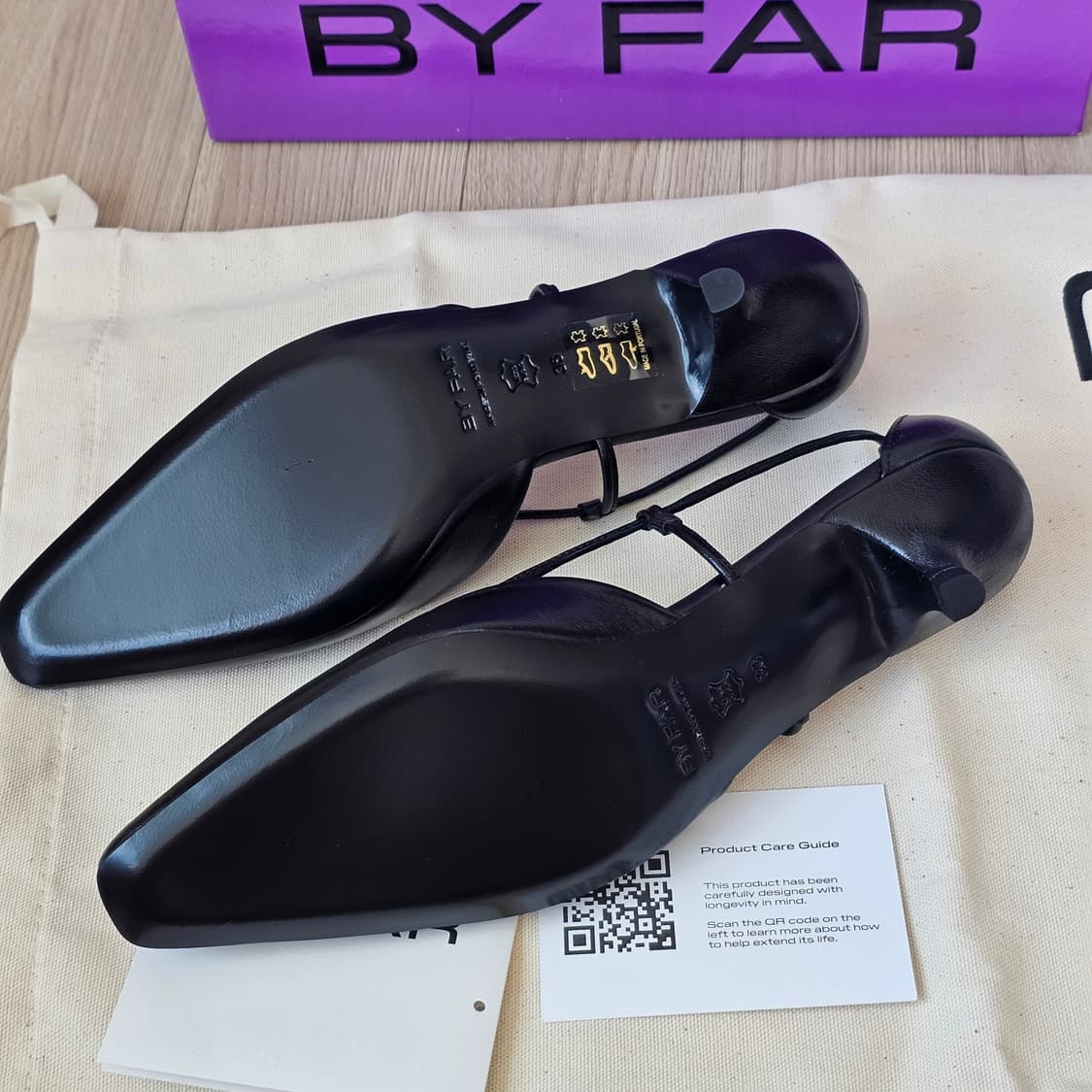 230 새제품) ByFar 바이파 프랑신 크리즈드 레더 구두 포인티드토 상품이미지5