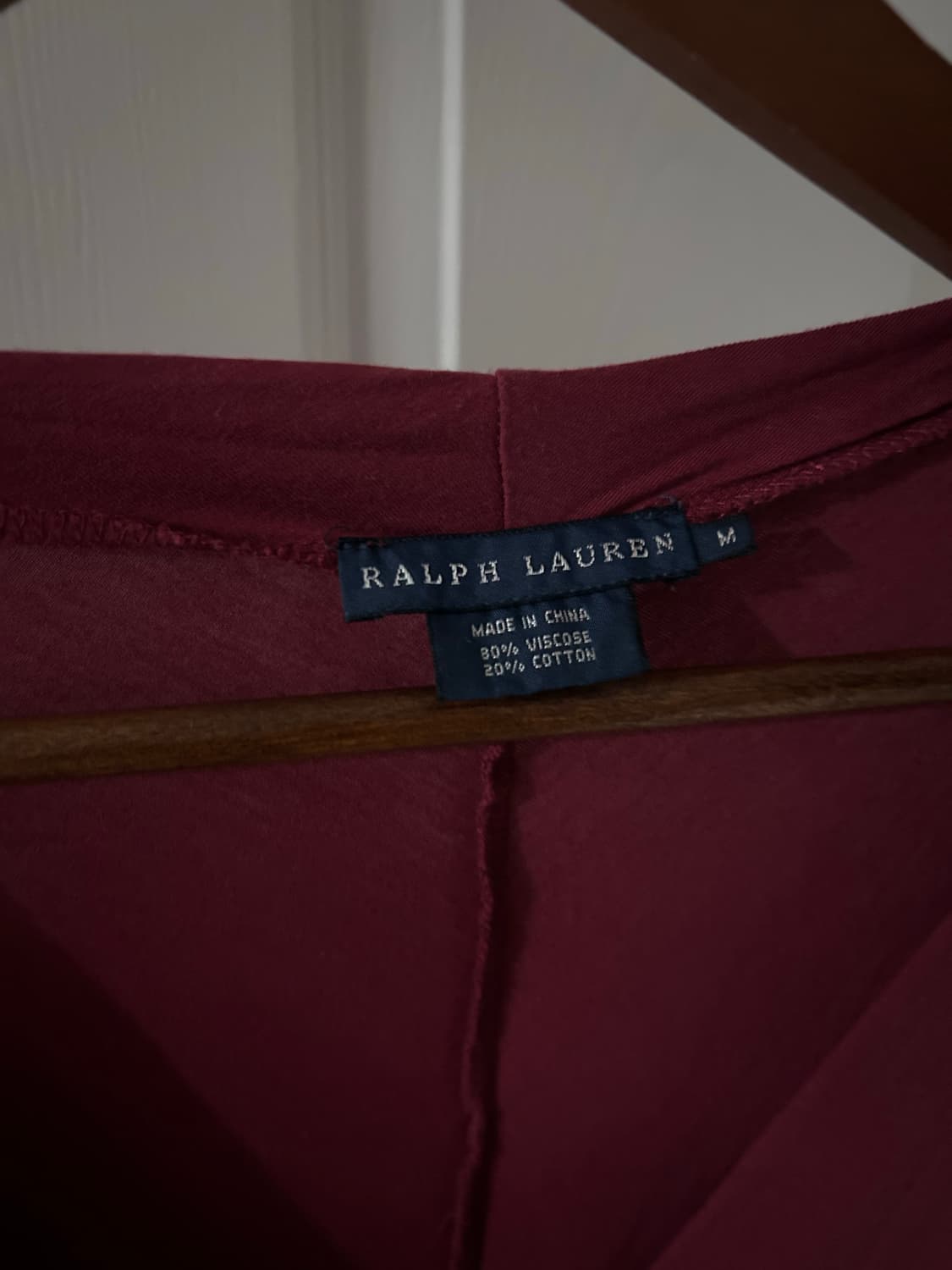 Ralph lauren 버건디 랩 긴팔 티셔츠 M size 상품이미지4