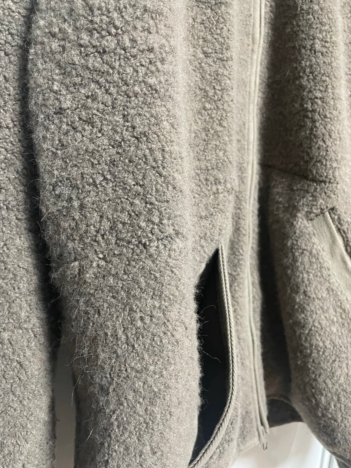 카브엠트 울 보아 플리스 집업 재킷 카키 브라운 상품이미지8