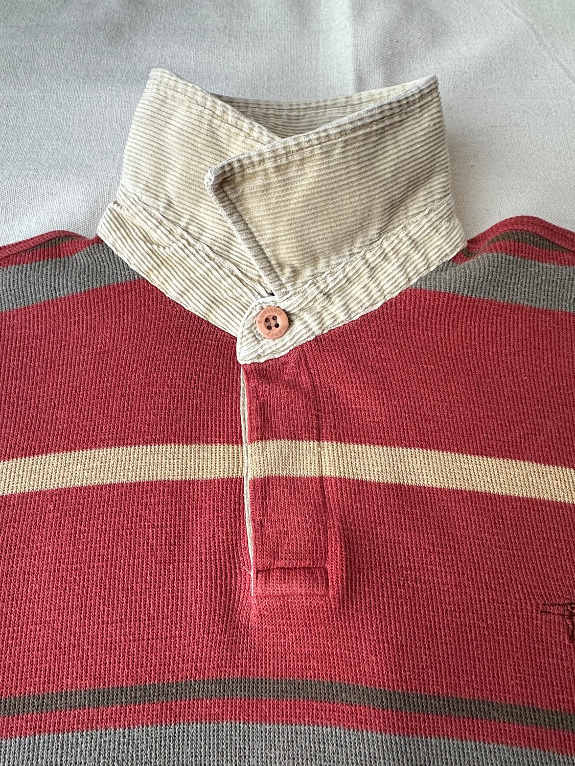 XL 헨리코튼 코듀로이 카라 럭비티 상품이미지4