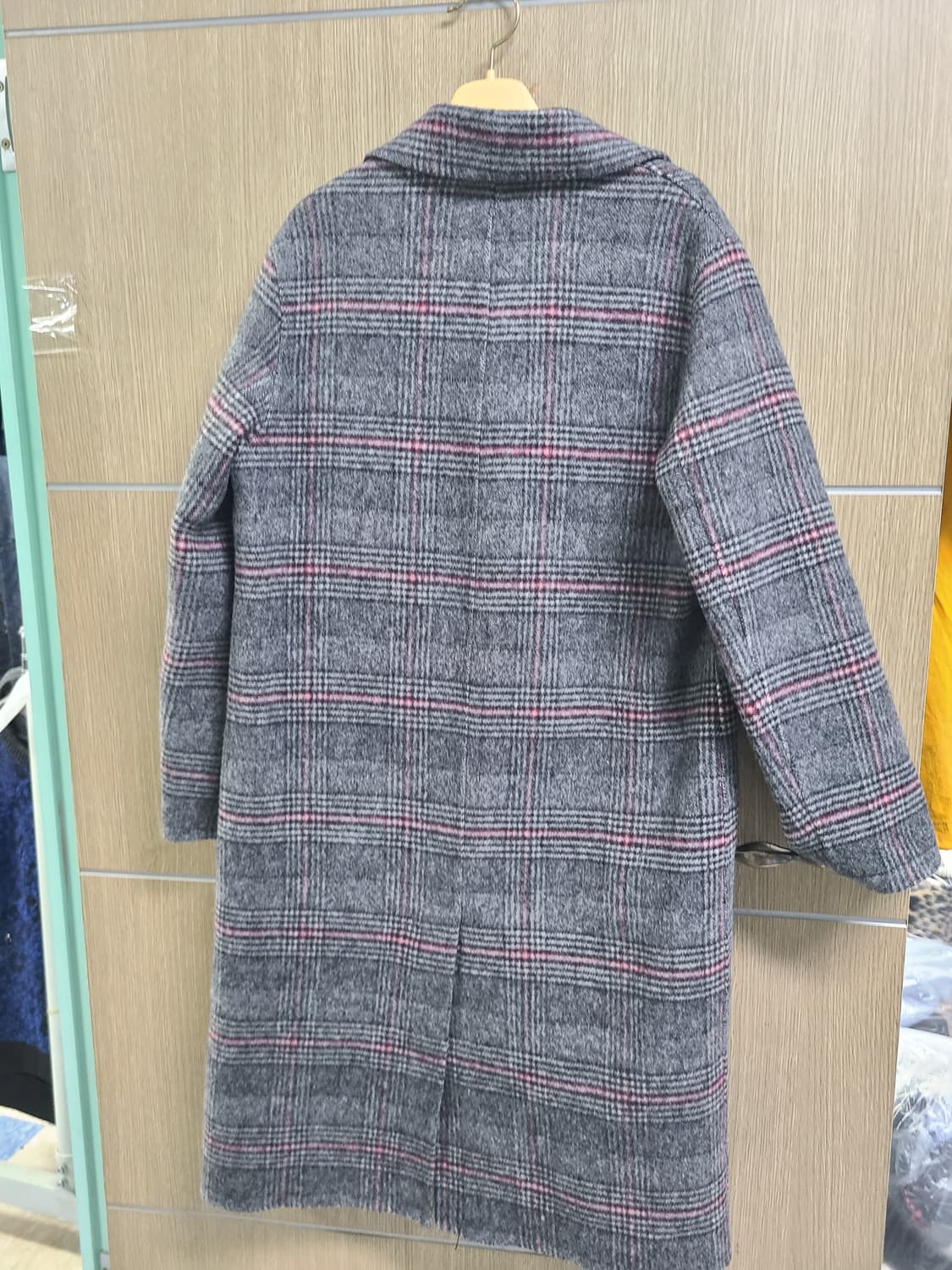 베네통 체크 롱 코트 상품이미지5