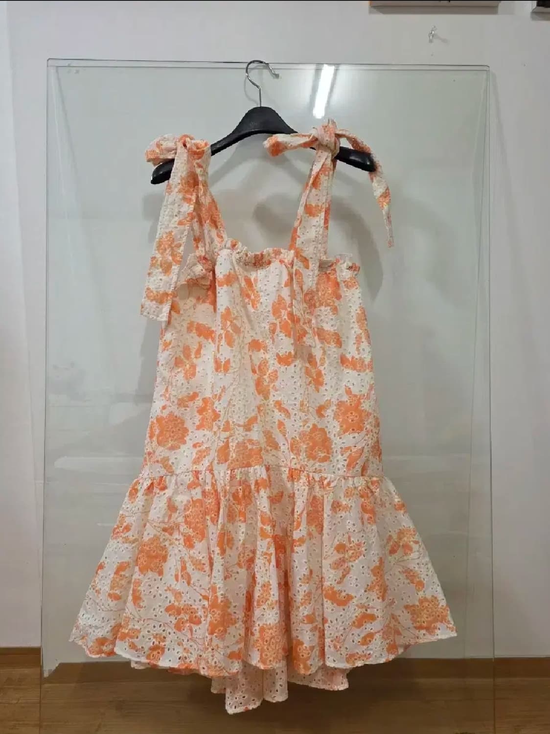 오렌지 플라워 아일렛 원피스 드레스 상품이미지1