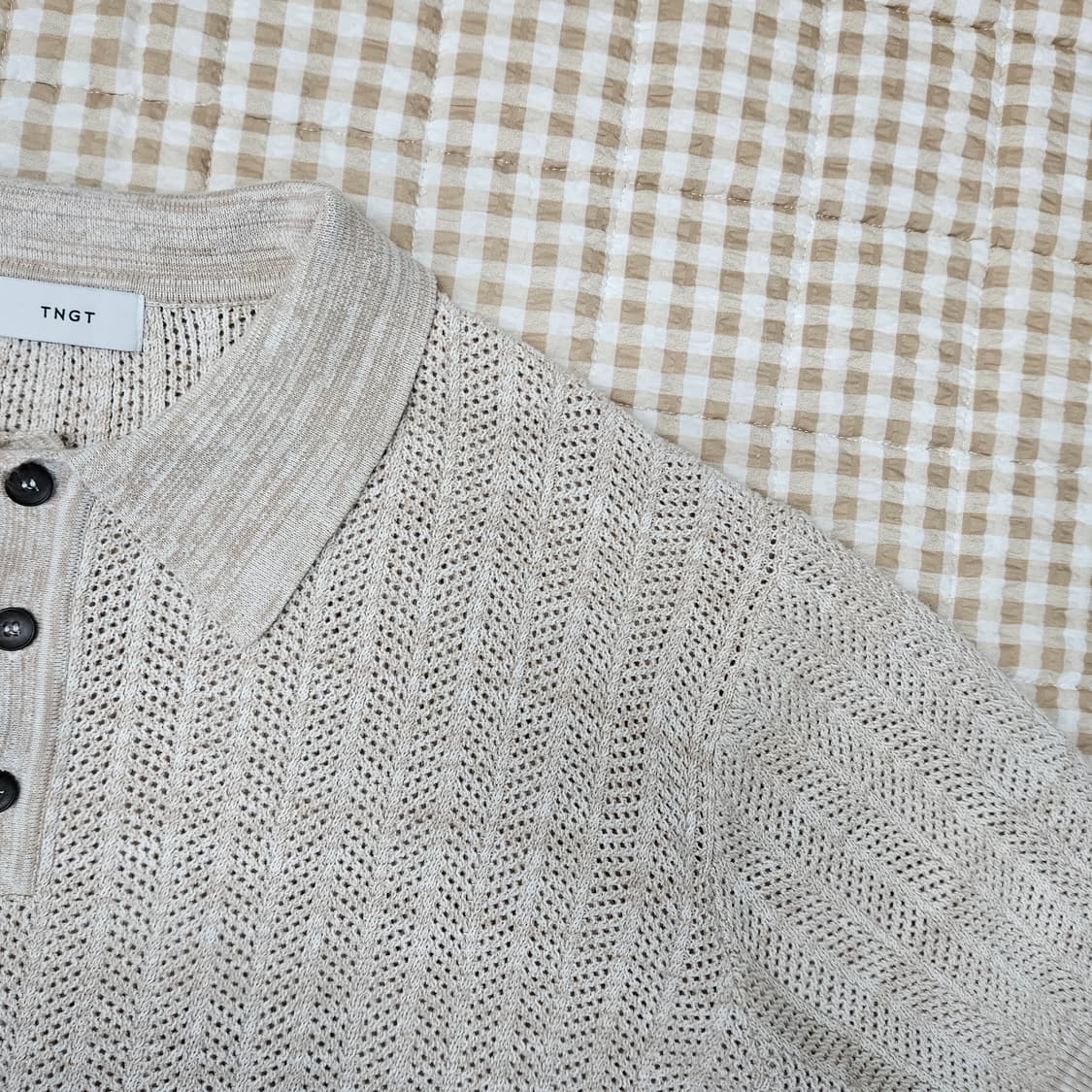 TNGT 펀칭 반소매 카라티 남자100~105 상품이미지4