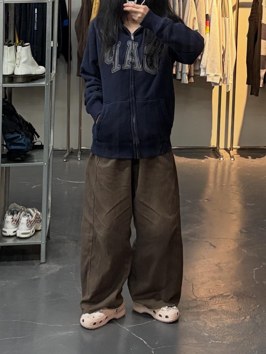 갭 빅로고 쉐르파 이너 후드집업 A2436 상품이미지1