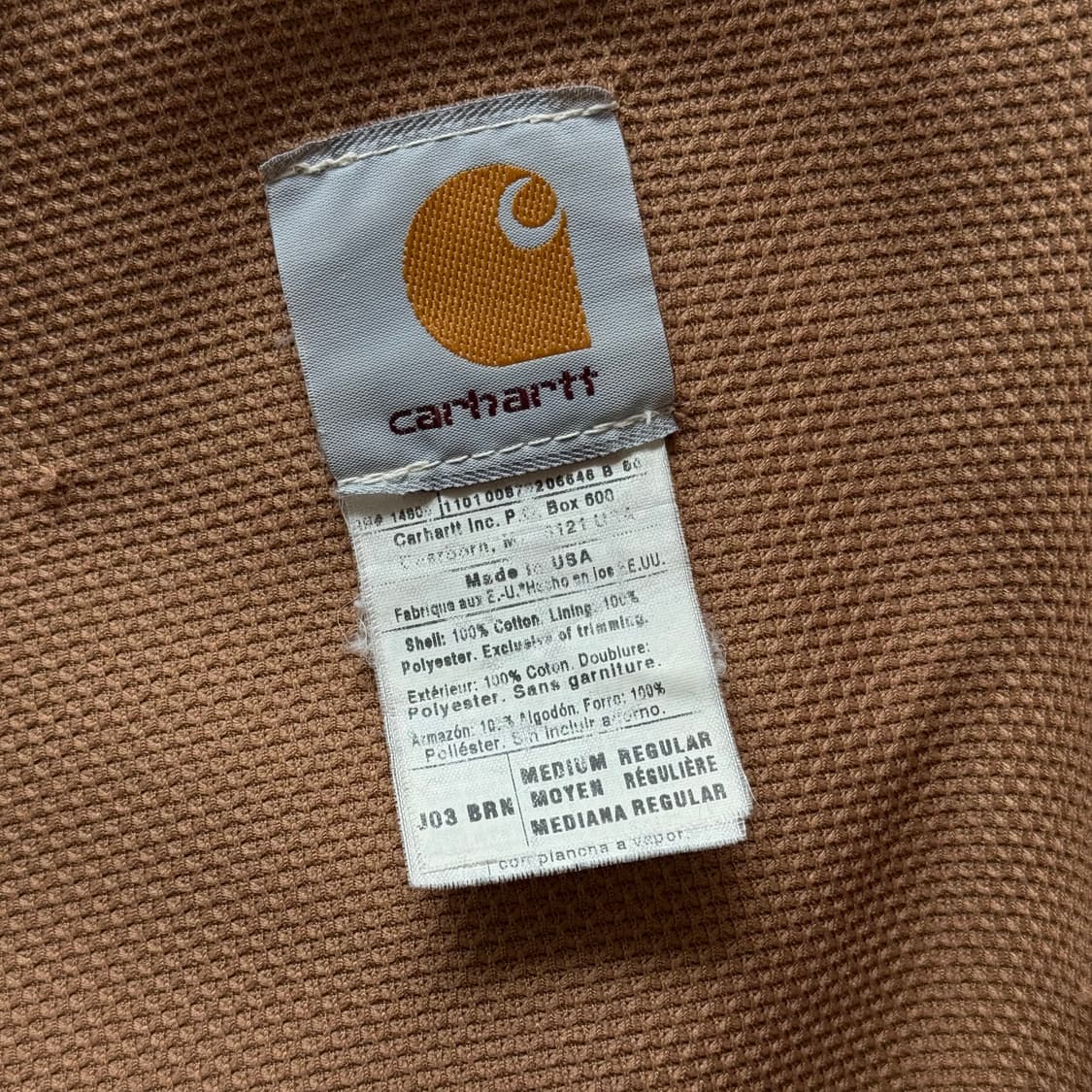 칼하트 Made in USA J03 액티브 자켓 브라운 상품이미지7