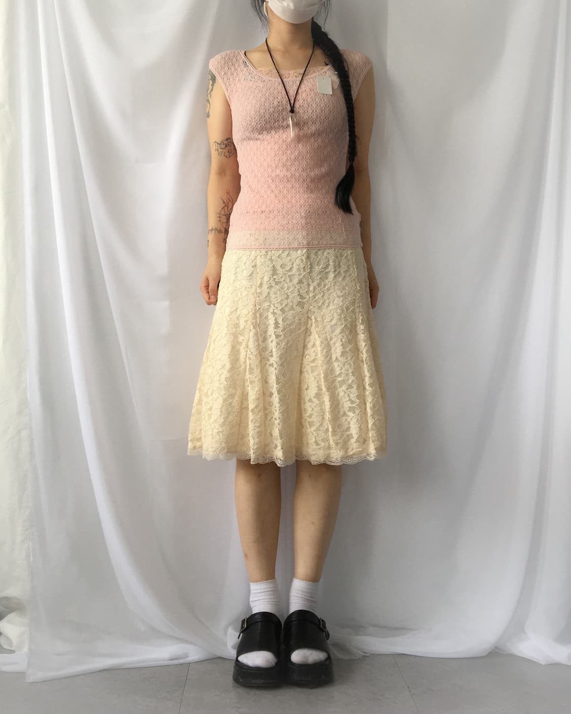 Lace flare midi skirt 상품이미지4