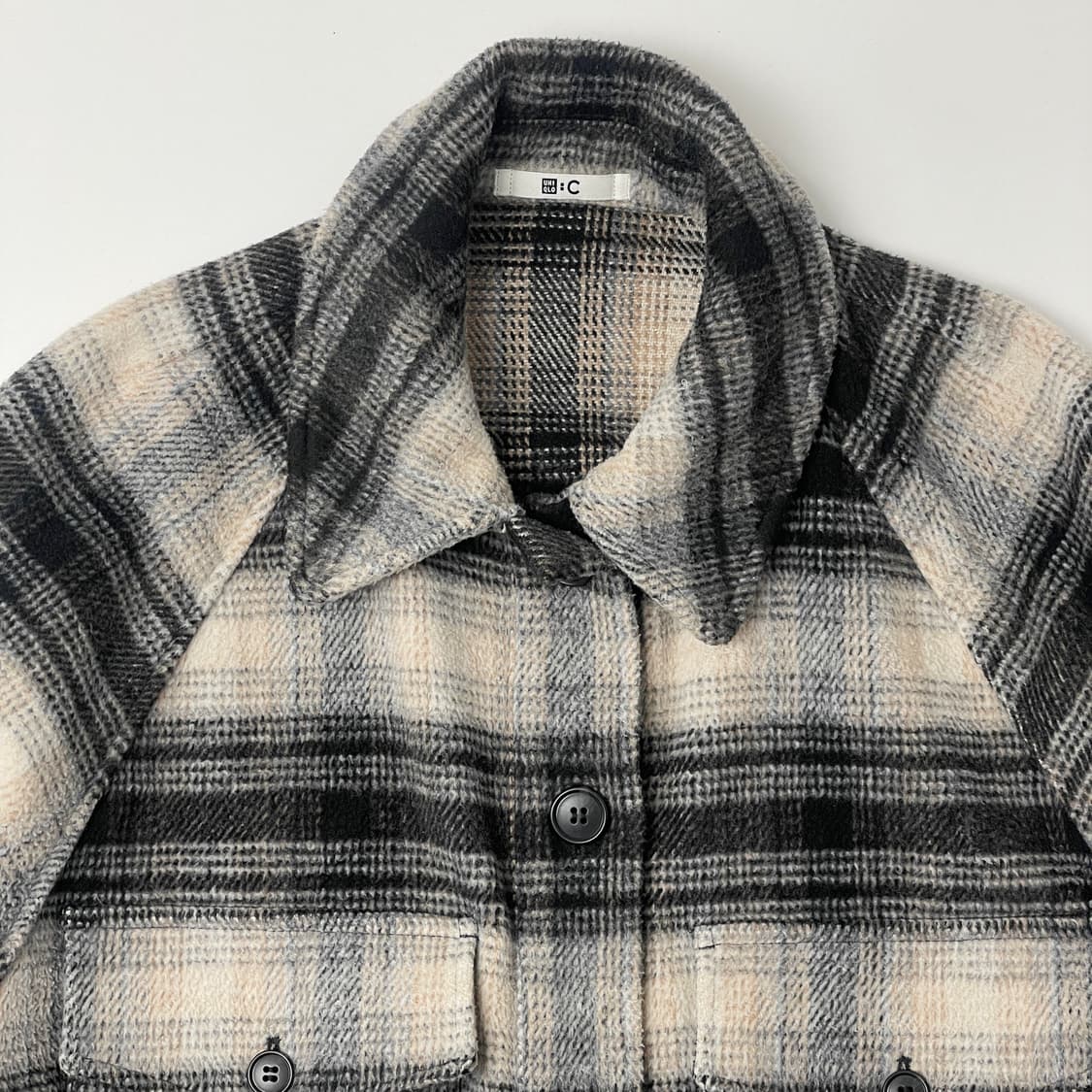 [중고] 유니클로C 오버핏 체크 셔츠 자켓 S 상품이미지3